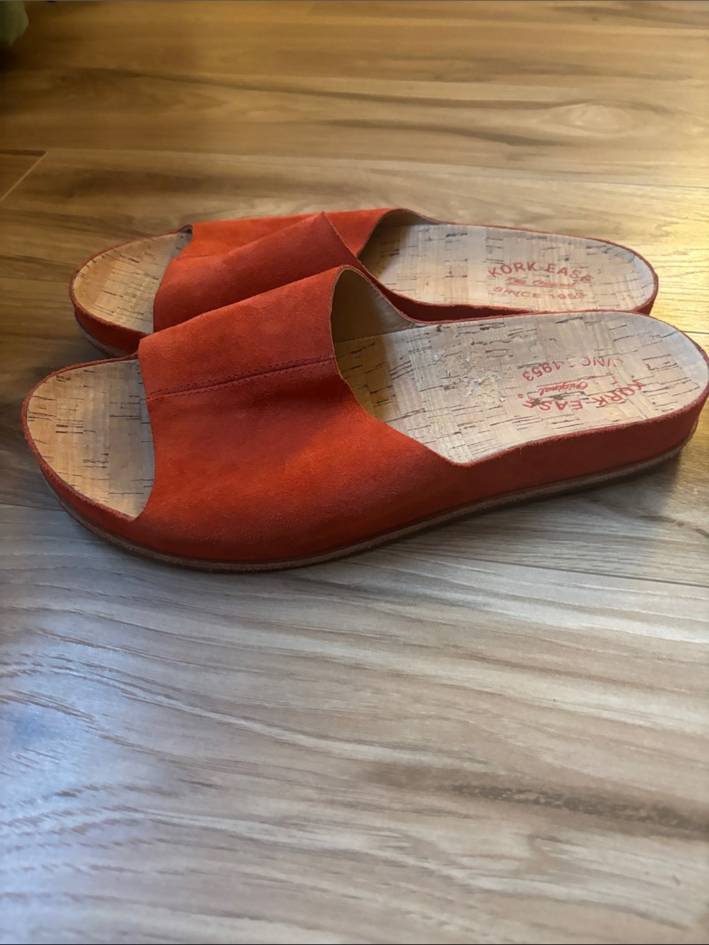 KORK-EASE Tutsi Orange Suede Slide Size 11